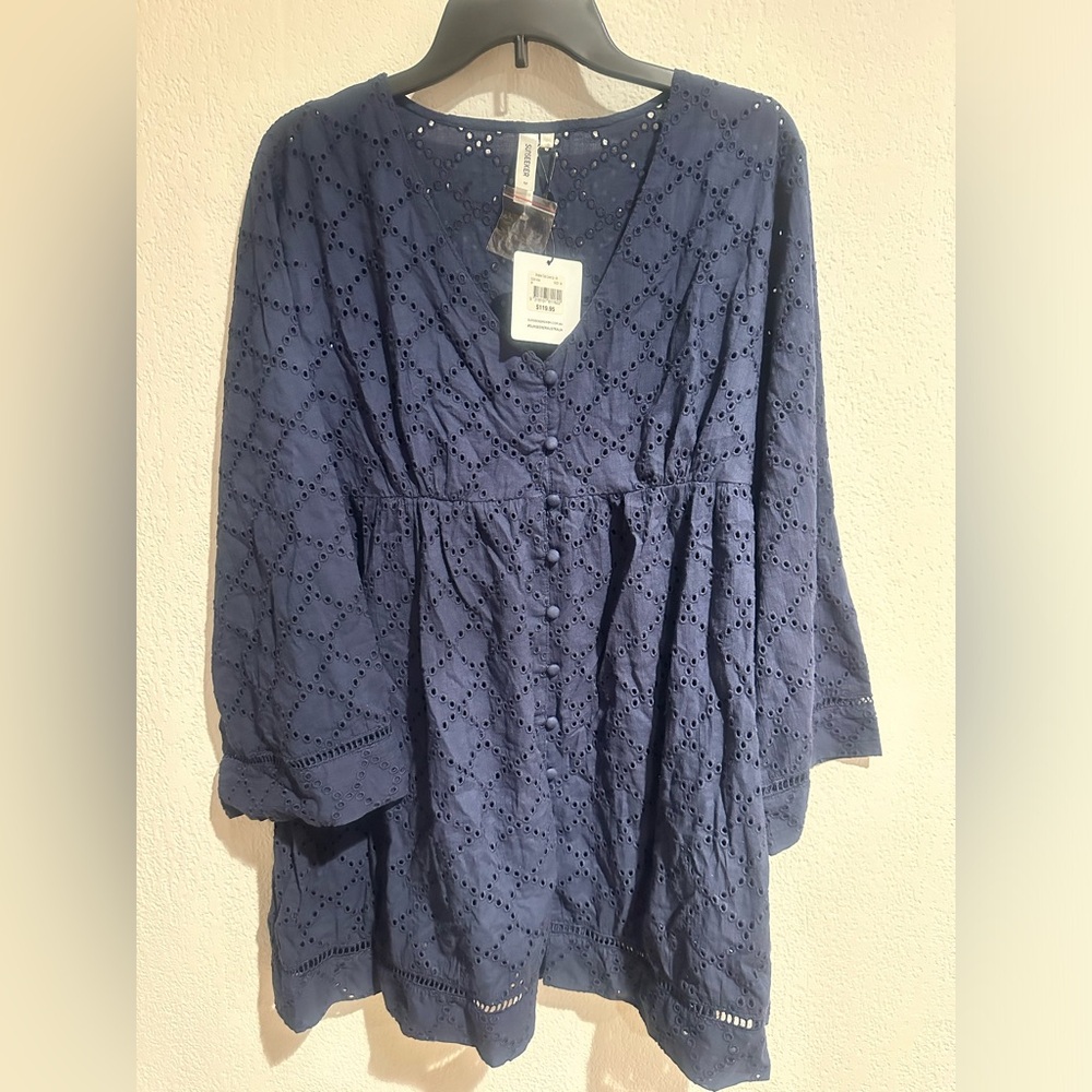 Sunseeker Broderie Tunic Cover up - Ink